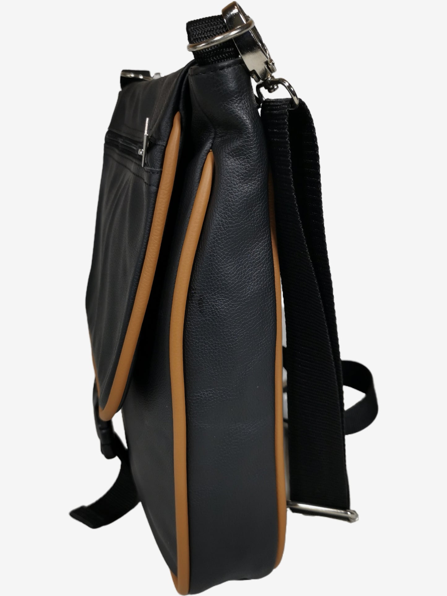 Genuine leather two toned cross body bag