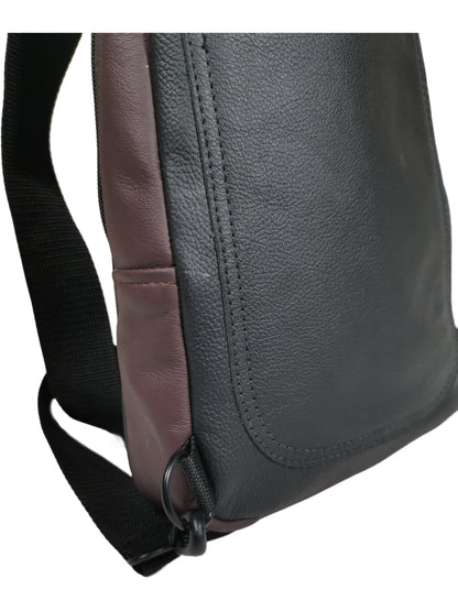 Genuine leather two tone sling bag