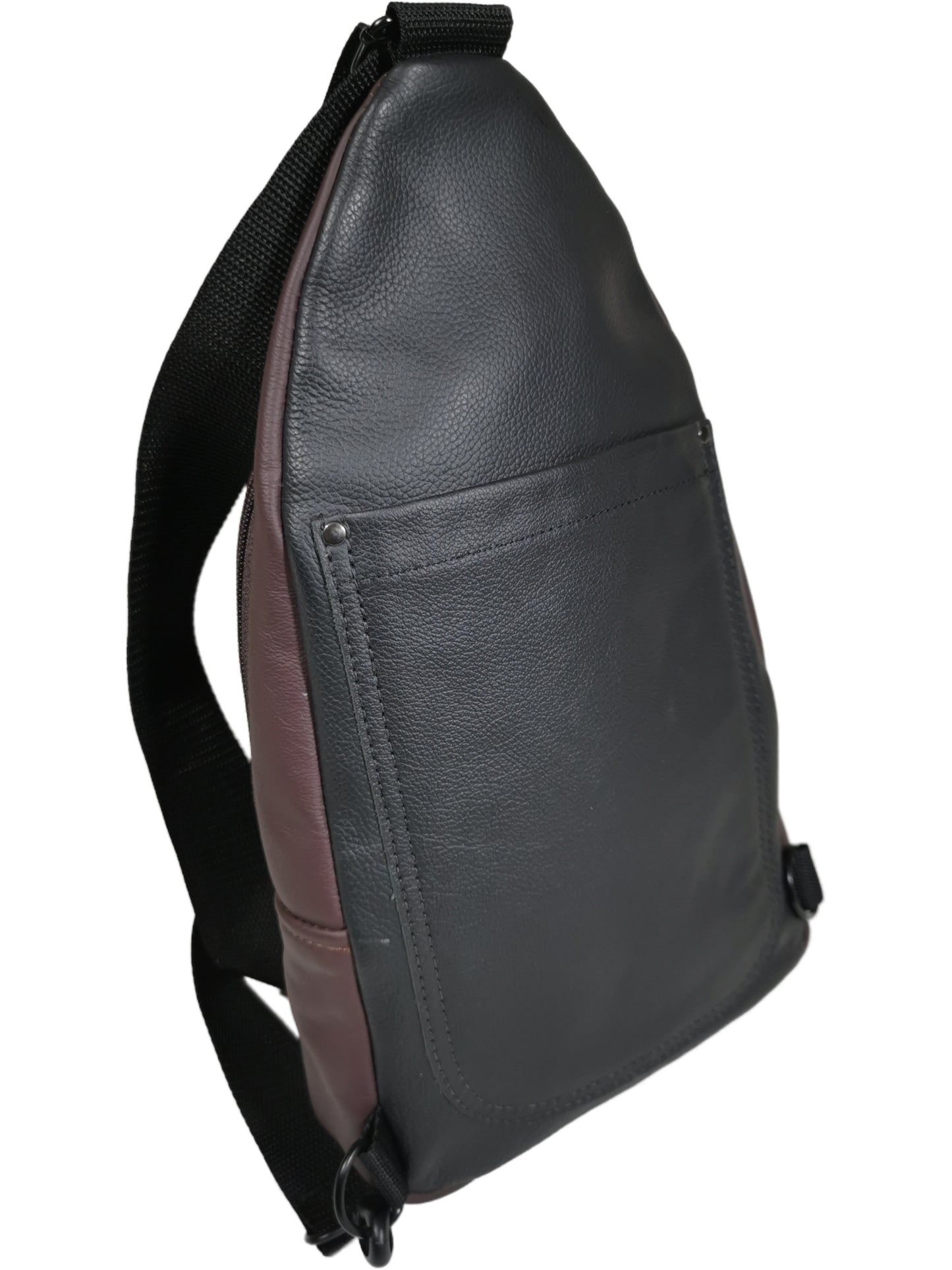 Genuine leather two tone sling bag