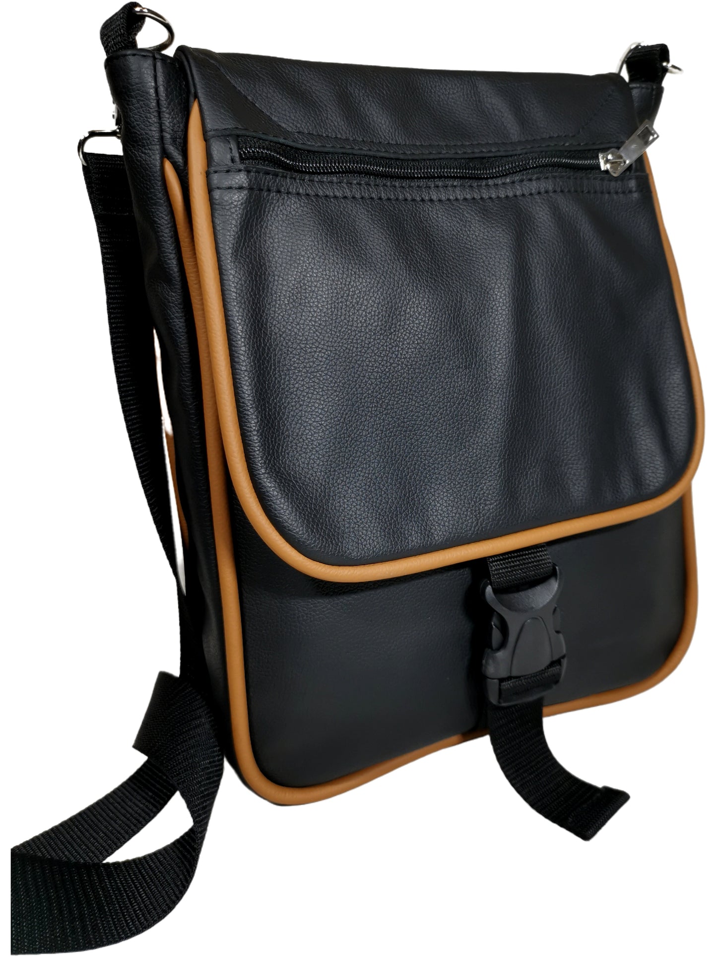 Genuine leather two toned cross body bag