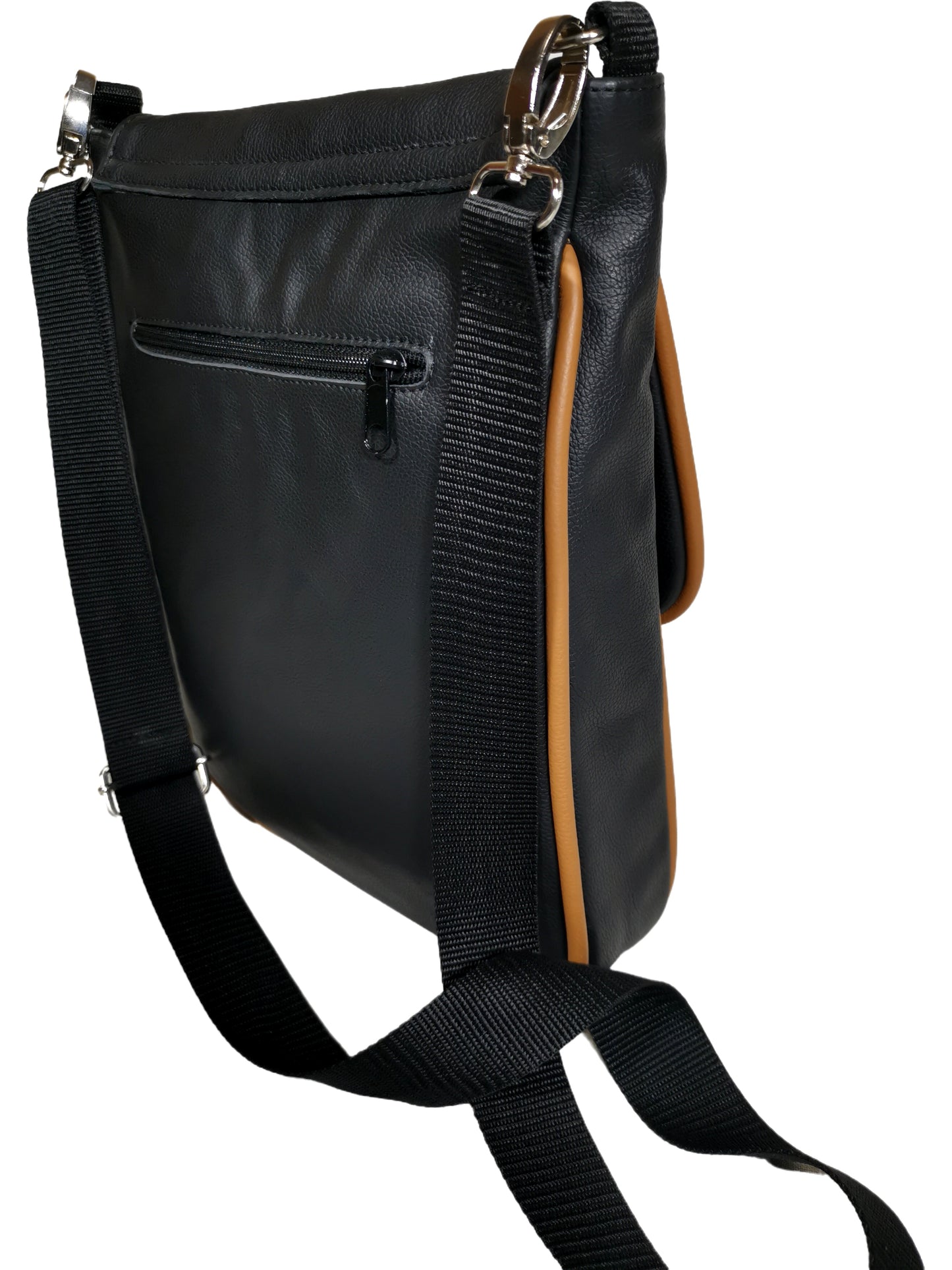 Genuine leather two toned cross body bag