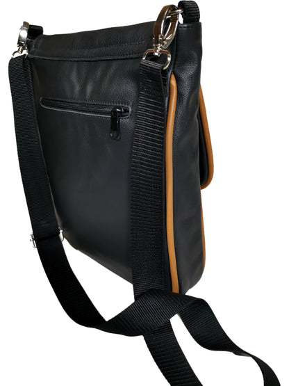 Genuine leather two toned cross body bag