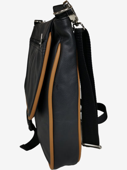 Genuine leather two toned cross body bag