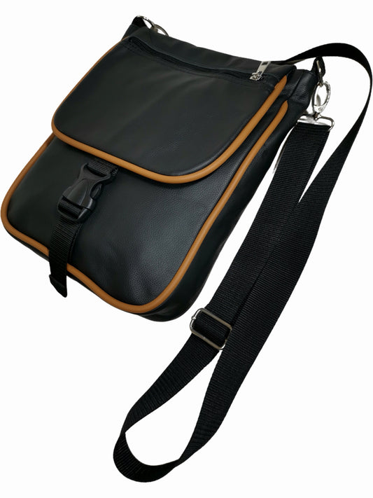 Genuine leather two toned cross body bag